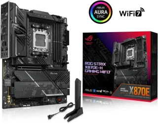 ASUS ROG STRIX X870E-H GAMING WIFI7 with 16+2+1 power stages, DDR5, WiFi 7, four M.2 slots, PCIe 5.0, dual USB4 ports and USB 10Gbps Type-C