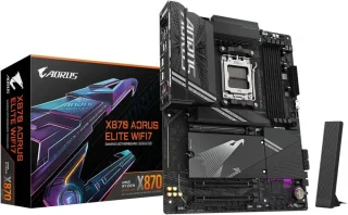 GIGABYTE X870 AORUS ELITE WIFI7 AM5 LGA 1718, ATX, DDR5, 4x M.2, PCIe 5.0, USB4, Wi-Fi 7, 2.5GbE LAN, EZ-Latch, 5-Year Warranty