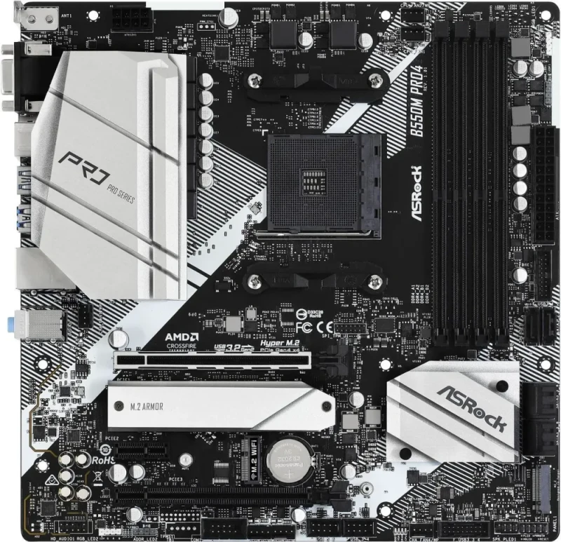 ASRock B550M PRO4 AM4 AMD B550 Micro ATX AMD Motherboard - Featured Image