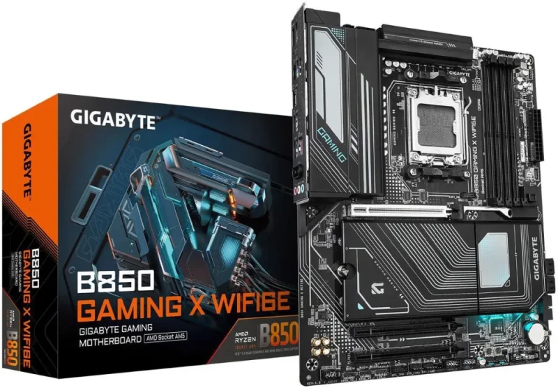GIGABYTE B850 GAMING X WIFI6E AMD AM5 LGA 1718 Motherboard, ATX, DDR5, 3x M.2, PCIe 5.0, USB-C, WIFI6E, 2.5GbE LAN, EZ-Latch, 5-Year Warranty - Featured Image