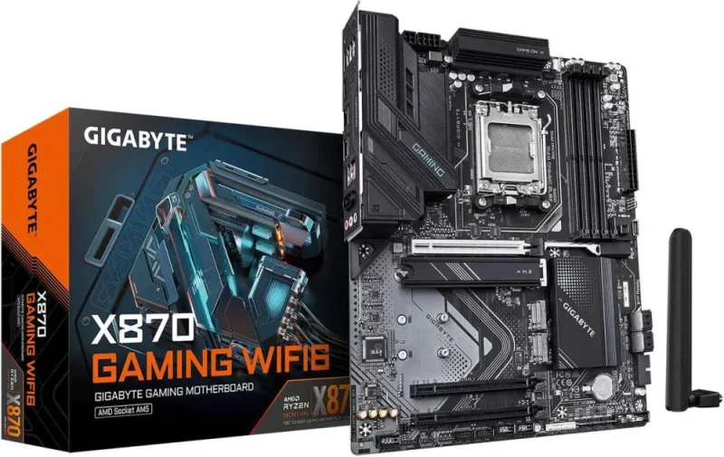 GIGABYTE X870 GAMING WIFI6 AM5 LGA 1718, ATX, DDR5, 3x M.2, PCIe 5.0, USB4, WIFI 6, 2.5GbE LAN, EZ-Latch, 5-Year Warranty - Featured Image