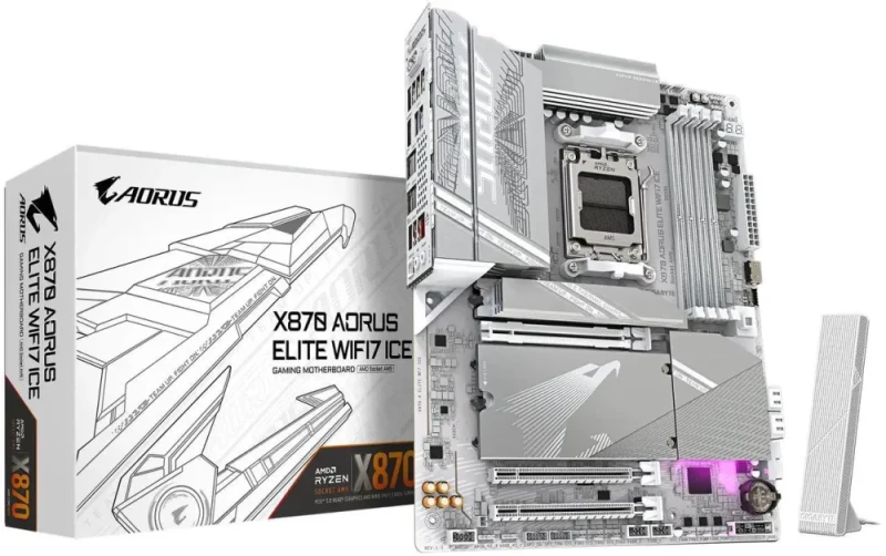 GIGABYTE X870 AORUS ELITE WIFI7 ICE AM5 LGA 1718, ATX, DDR5, 4x M.2, PCIe 5.0, USB4, Wi-Fi 7, 2.5GbE LAN, EZ-Latch, 5-Year Warranty - Featured Image