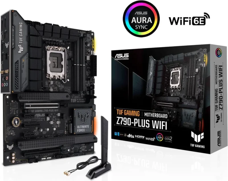 ASUS TUF Gaming Z790-Plus WiFi  LGA 1700(Intel14th & 13th & 12th Gen) ATX gaming motherboard(PCIe 5.0, DDR5,4xM.2 Slots,16+1 DrMOS,WiFi 6,Intel 2.5Gb LAN,front USB 3.2 Gen 2 Type-C,Thunderbolt 4(USB4) - Featured Image