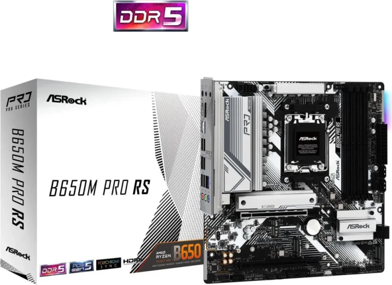 ASRock B650M PRO RS AM5 AMD B650 Micro ATX Motherboard - Featured Image