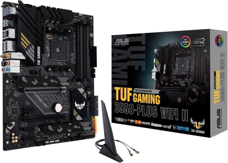 ASUS TUF GAMING B550-PLUS WIFI II AM4 AMD B550 ATX AMD Motherboard - Featured Image