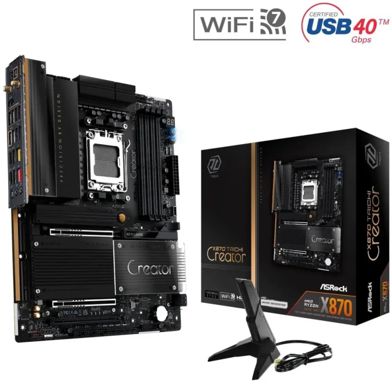 ASRock X870 TAICHI CREATOR AM5 AMD X870 ATX Motherboard - Featured Image
