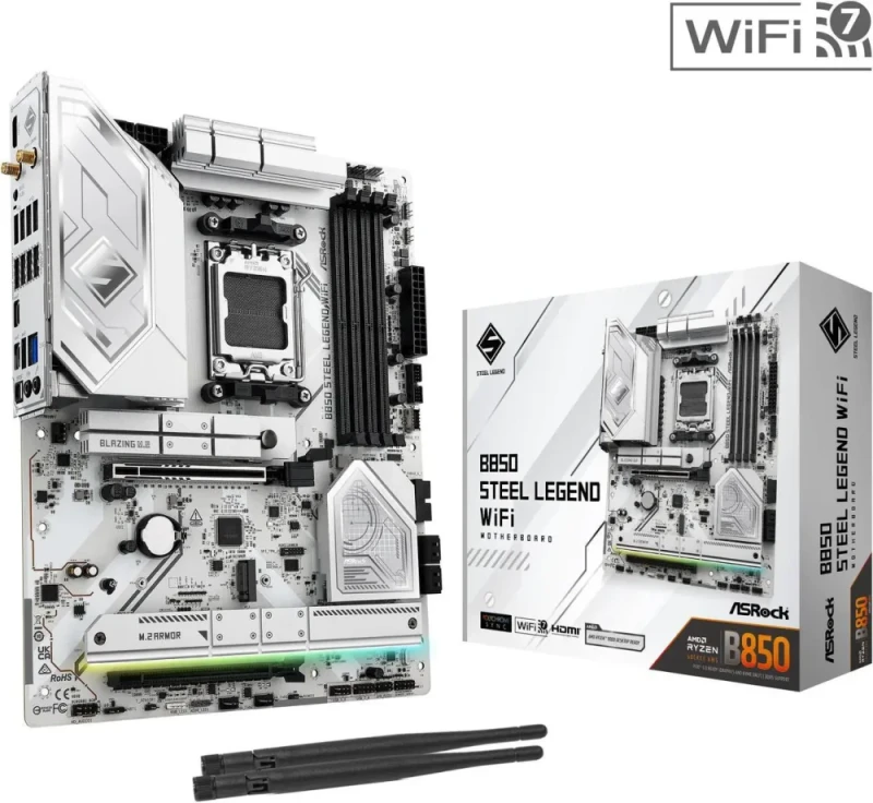 ASRock B850 STEEL LEGEND WIFI AM5 AMD B850 ATX Motherboard - Featured Image