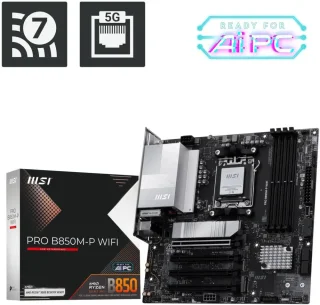 MSI PRO B850M-P WIFI AM5 AMD B850 support PCIe 5.0 SATA 6Gb/s Displayport1.4 HDMI Wi-Fi 7 5G LAN, Bluetooth 5.4,Micro ATX ,AMD Motherboards