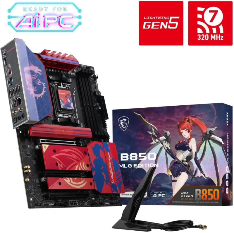 MSI B850 MLG EDITION AM5 AMD B850 ATX B850 SATA 6Gb/s 5G Network Wi-Fi7 DDR5 Motherboard - Featured Image