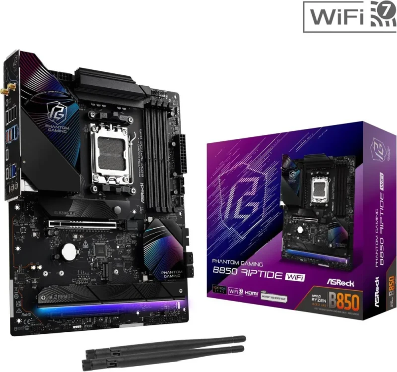 ASRock B850 RIPTIDE WIFI AM5 AMD B850 ATX Motherboard - Featured Image