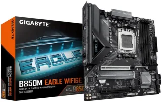 GIGABYTE B850M EAGLE WIFI6E AMD AM5 Motherboard, M-ATX, DDR5, 2x M.2, PCIe 5.0, USB-C, USB 3.2 Gen 2, WIFI6E, 2.5GbE LAN, EZ-Latch, Wi-Fi EZ-Plug