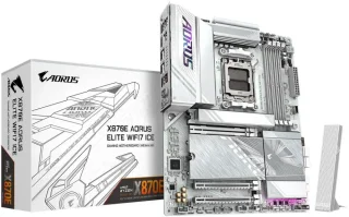 GIGABYTE X870E AORUS ELITE WIFI7 ICE AMD AM5 LGA 1718 Motherboard, ATX, DDR5, 4x M.2, PCIe 5.0, USB4, WIFI7, 2.5GbE LAN, EZ-Latch, 5-Year Warranty
