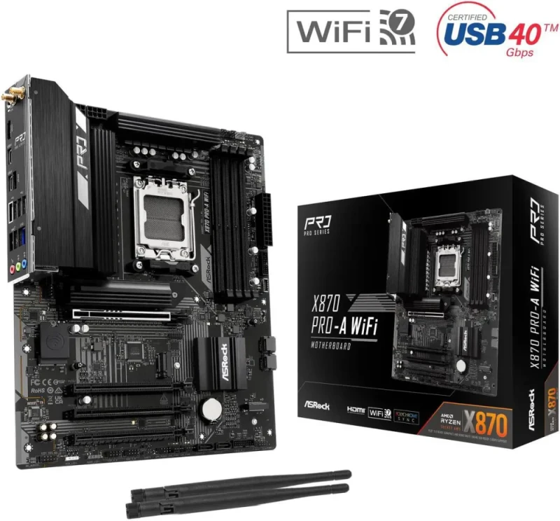 Asrock X870 Pro-A WIFI AM5 AMD X870 ATX Motherboard - Featured Image