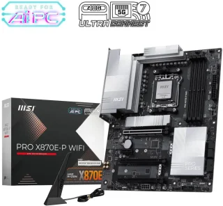 MSI PRO X870E-P WIFI AM5 ATX AMD Motherboards, USB 4.0 (40G),4x SATA 6Gb/s,Wi-Fi 7, Triple M.2 Connectors,