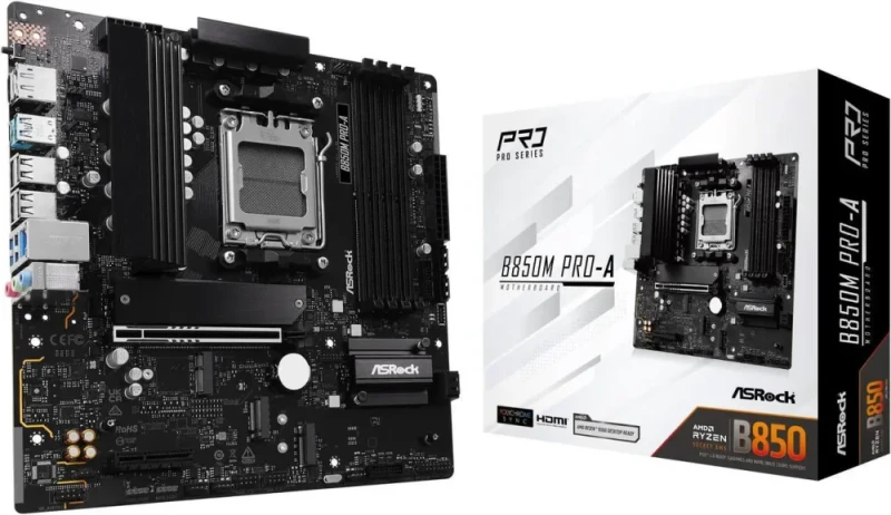 ASRock B850M Pro-A AM5 AMD B850 Micro ATX Motherboard - Featured Image
