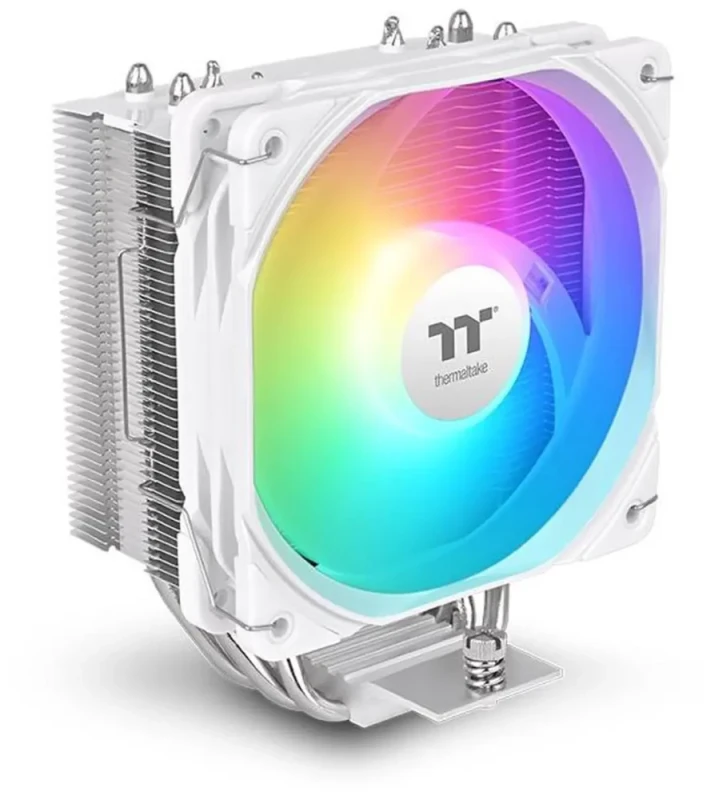 Thermaltake UX400 ARGB White Cooler; 4xØ6mm Copper Heatpipes; 120mm PWM Fan; 700~1800 RPM; Intel/AMD Compatible; Single Tower; 240W TDP; White; CL-P143-AL12SW-A - Featured Image