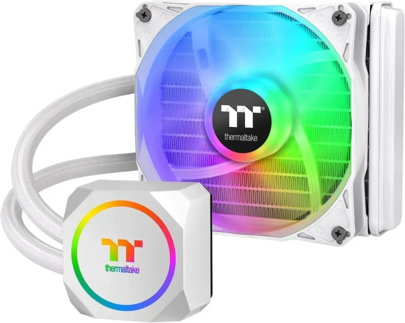 Thermaltake TH120 ARGB Motherboard Sync Snow Edition Intel LGA1700 Ready /AMD All-in-One Liquid Cooling System 120mm High Efficiency Radiator CPU Cooler CL-W346-PL12SW-A - Featured Image