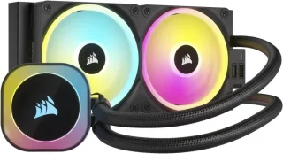 CORSAIR iCUE Link H100i RGB Liquid CPU Cooler - 240mm AIO - QX120 RGB Fans - Fits Intel LGA 1851, AMD AM5 - iCUE Link System Hub Included - Black