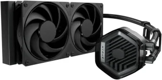 Cooler Master 240 Atmos Stealth High Performance Close-Loop AIO Liquid Cooler, R9|i7 Dual Chamber Pump, Customize Cover, Mobius 120, AMD Ryzen AM5|4, Intel LGA 1851|1700 Platform