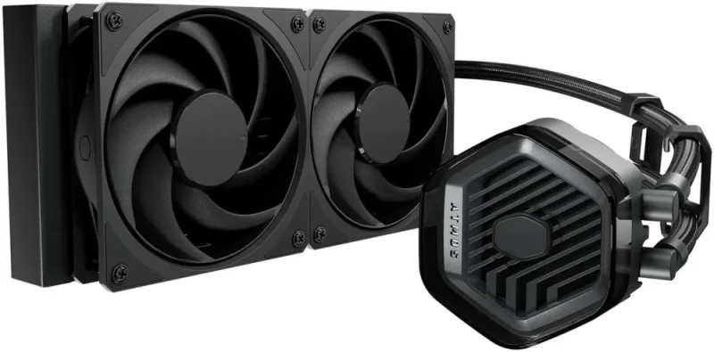 Cooler Master 240 Atmos Stealth High Performance Close-Loop AIO Liquid Cooler, R9|i7 Dual Chamber Pump, Customize Cover, Mobius 120, AMD Ryzen AM5|4, Intel LGA 1851|1700 Platform - Featured Image