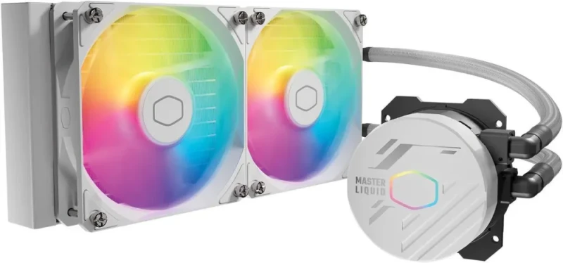 Cooler Master MasterLiquid 240L Core White 240mm Close-Loop AIO Liquid Cooler, ARGB Sync, Gen S Coldplate Pump, 120mm PWM, CryoFuze 14W/mK, AMD AM5/AM4, Intel LGA 1851/1700/1200 (MLW-D24M-A18PZ-RW) - Featured Image