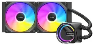 Antec Skeleton 240 ARGB Liquid CPU Cooler, 240mm Radiator, 2 x  120mm PWM ARGB Fans, Hydraulic Bearing, Copper Base, Intel LGA 115X/1200/1700/20XX, AMD AM4/AM5, Black