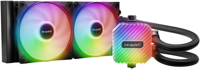 be quiet! Light Loop 240mm Black CPU liquid cooler for heavily overclocked systems, 2x Light Wings LX 120mm PWM high-speed ARGB fan, Stylish ARGB cooling block, ARGB-PWM-Hub BW020 - Featured Image