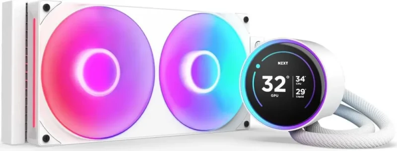 KRAKEN ELITE RGB 280 WHITE AIO LIQUID COOLER WITH IPS LCD & STATIC PRESSURE FANS Intel Socket LGA 1851, 1700 & 1200/115X AMD Socket AM5, AM4 - Featured Image