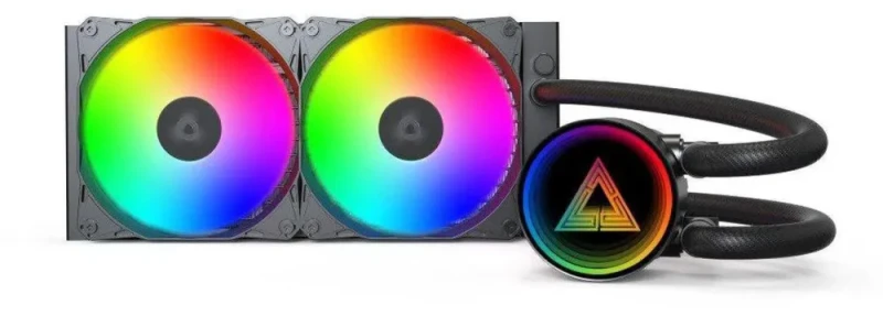 MONTECH LightFlow ARGB 240 CPU Liquid Cooler, 240mm AIO with Infinity Mirror Design, 3100RPM Pump, 2x120mm ARGB Fans, Intel & AMD Support (Black) - Featured Image