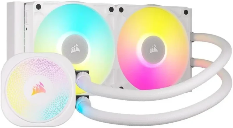 CORSAIR iCUE LINK TITAN 240 RX RGB Liquid CPU Cooler - White - RX120 RGB Fans - Fits Intel LGA 1851/1700, AMD AM5/AM4 - iCUE LINK System Hub Included - Featured Image