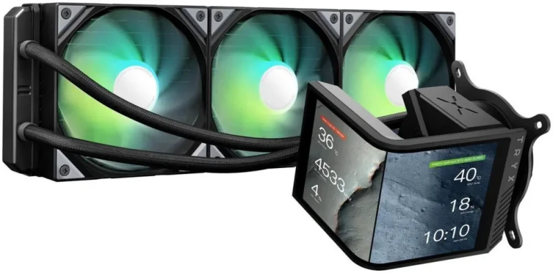 TRYX Panorama SE 360 ARGB 360mm AIO Rotatable 6.67'' AMOLED Curved Screen 3D Anamorphic Effect Customizable AIO Cooler 360mm Asetek Adela 280w TDP ARGB Fan Intel LGA 1851/1700/1200/115X AMD AM5/AM4 - Featured Image