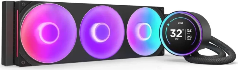 KRAKEN ELITE RGB 360 BLACK AIO LIQUID COOLER WITH IPS LCD & STATIC PRESSURE FANS Intel Socket LGA 1851, 1700 & 1200/115X AMD Socket AM5, AM4 - Featured Image