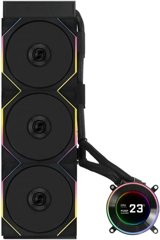 Lian Li Hydroshift II 360 TL RGB Liquid CPU Cooler - 360mm AIO - 3X 120 RGB Fans - 2.1 IPS LCD Screen - 3 Control Mode - Flexible Tubes Clamp - LGA 1851/1700, AMD AM5/AM4 - Black (HS2LCD36TB) - Featured Image