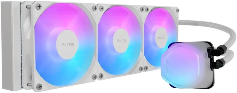 COOLER MASTER 360 Elite Liquid White AIO CPU Liquid Cooler, R9|Ultra 7, Ceramic Bearing Pump, Translucent a RGB Cover, 360 Radiator, PWM Fans, Ryzen AM5|4, LGA 1851|1700 Platform (ELW-D36M-A21DA-RW) - Featured Image
