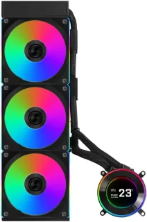 Lian Li Hydroshift II 360 CL RGB Liquid CPU Cooler - 360mm AIO - 3X 120 RGB Fans - 2.1 IPS LCD Screen - 3 Control Mode - Flexible Tubes Clamp - LGA 1851/1700, AMD AM5/AM4 - Black (HS2LCD36RB)