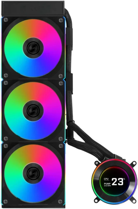 Lian Li Hydroshift II 360 CL RGB Liquid CPU Cooler - 360mm AIO - 3X 120 RGB Fans - 2.1 IPS LCD Screen - 3 Control Mode - Flexible Tubes Clamp - LGA 1851/1700, AMD AM5/AM4 - Black (HS2LCD36RB) - Featured Image