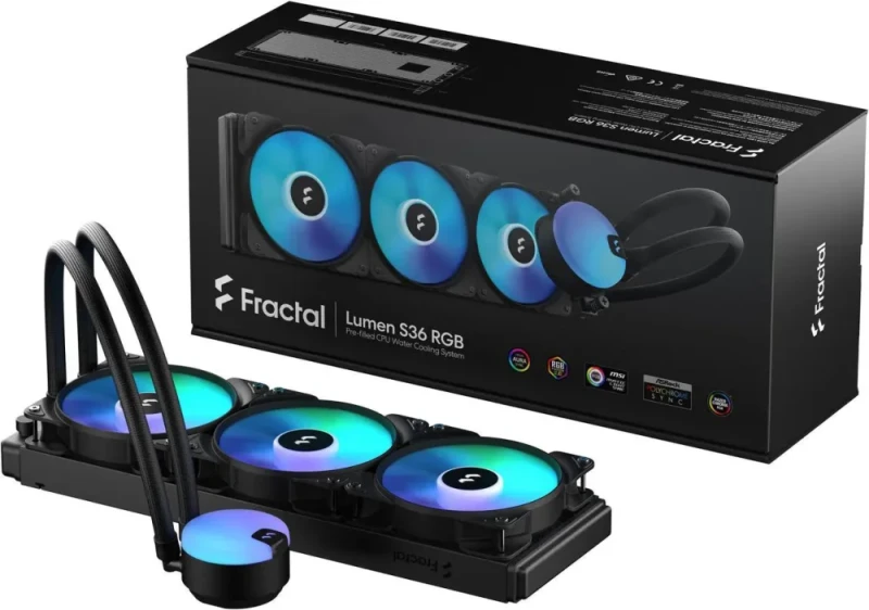 Fractal Design Lumen S36 v2 RGB Aspect 12 RGB x3 AIO CPU Liquid/Water Cooler, Intel LGA 1851/1700/1200 & AMD AM5/AM4/AM3+/AM3 Compatible - Featured Image
