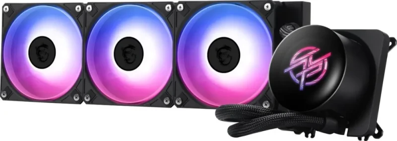 MSI MPG CORELIQUID P13 360 Black - AIO ARGB CPU Liquid Cooler - 360mm Radiator - IPS 2.1" LCD Screen - Triple 120mm ARGB PWM Fans - Uni Bracket - LGA 1851 / AM5 Ready - Featured Image