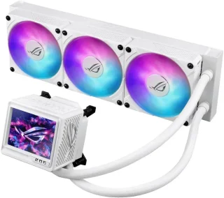 ASUS ROG RYUYJIN III 360 ARGB EXTREME White Edition all-in-one AIO CPU liquid cooler, AMD Ryzen 9000 & Intel® Core™ Ultra Ready, Asetek Gen8 V2 pump; high airflow & static pressure magnetic fans