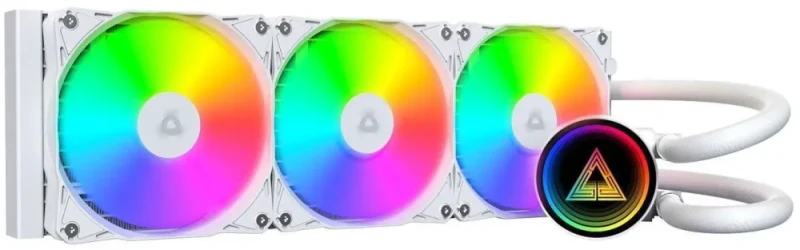 MONTECH LightFlow ARGB 360 CPU Liquid Cooler, 360mm AIO with Infinity Mirror Design, 3100RPM Pump, 3x120mm ARGB Fans, Intel & AMD Support (White) - Featured Image