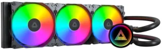 MONTECH LightFlow ARGB 360 CPU Liquid Cooler, 360mm AIO with Infinity Mirror Design, 3100RPM Pump, 3x120mm ARGB Fans, Intel & AMD Support (Black)