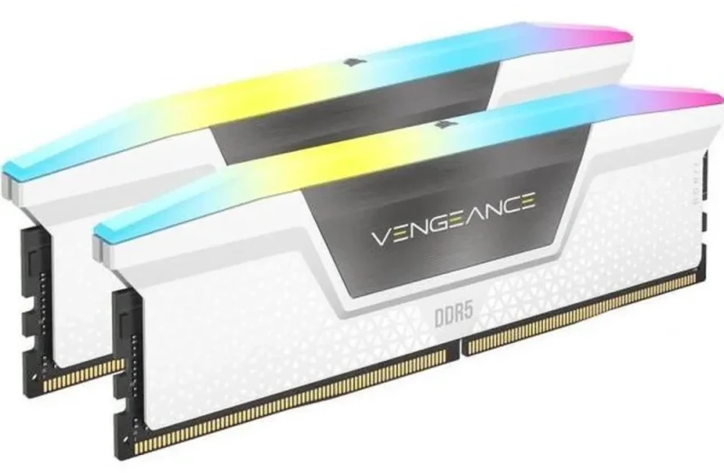 CORSAIR Vengeance RGB 64GB (2 x 32GB) 288-Pin PC RAM DDR5 6400 (PC5 51200) Desktop Memory Model CMH64GX5M2N6400C32W - Featured Image