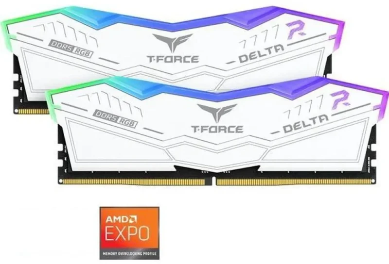 Team T-Force Delta RGB 32GB (2 x 16GB) 288-Pin PC RAM DDR5 6400 (PC5 51200) Desktop Memory Model FF4D532G6400HC32ADC01 - Featured Image