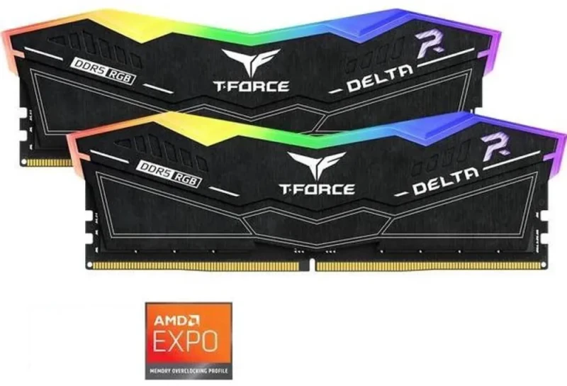 Team T-Force Delta RGB 32GB (2 x 16GB) 288-Pin PC RAM DDR5 6400 (PC5 51200) Desktop Memory Model FF3D532G6400HC32ADC01 - Featured Image