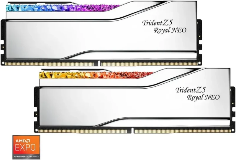 G.SKILL Trident Z Royal Series 64GB (2 x 32GB) 288-Pin PC RAM DDR5 6000 (PC5 48000) Desktop Memory Model F5-6000J2836G32GX2-TR5NS - Featured Image