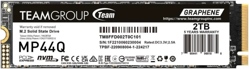 TEAMGROUP MP44Q 2TB PCIe Gen4 x4 M.2 2280 SSD Laptop & Desktop & NUC & NAS compatible, Speed up to 7400MB/s (TM8FFD002T0C101) - Featured Image