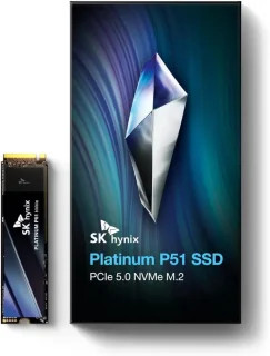 SK hynix Platinum P51 1TB PCIe Gen5 NVMe M.2 2280 Internal SSD I Up to 14,700 MB/s Read, 13,400 MB/s Write I Powered by 238-Layer NAND Flash