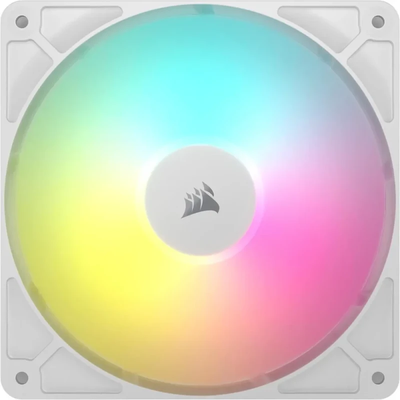 CORSAIR RS140 ARGB PWM 140mm Fan - White - Simplified Control - Daisy-Chain 4-Pin PWM and +5V ARGB Connections - Concentrated AirGuide Cooling - Magnetic Dome Bearing - Featured Image