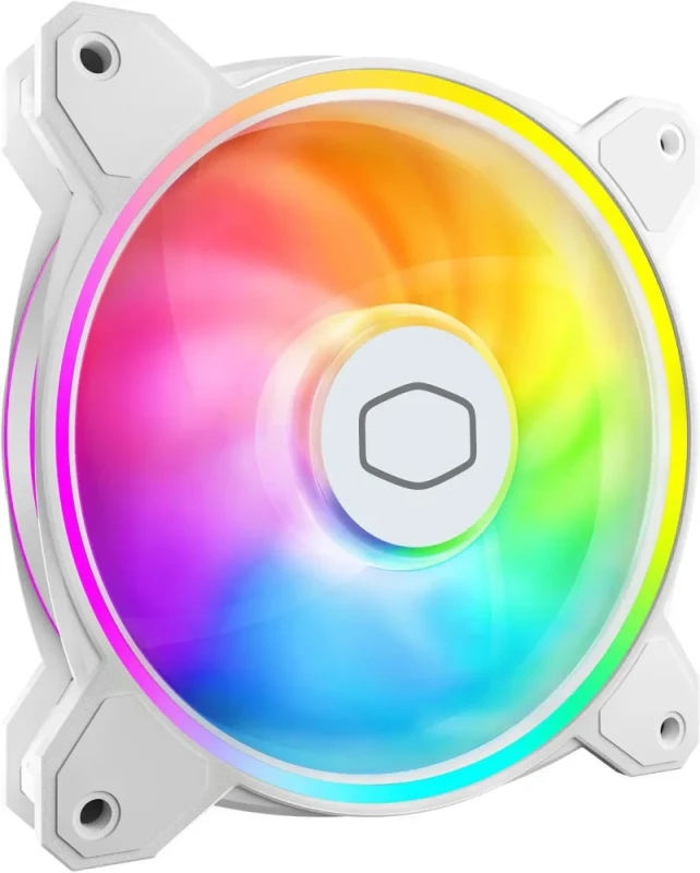 Cooler Master MasterFan MF140 Halo² White PC Case|Liquid Cooler|Air Cooler Fan, Dual Loop Gen 2 ARGB LEDs Rings, Dynamic PWM 140mm 1,600 RPM,Air Balance Blades, Hybrid Frame (MFL-B4DW-16NP2-R2) - Featured Image