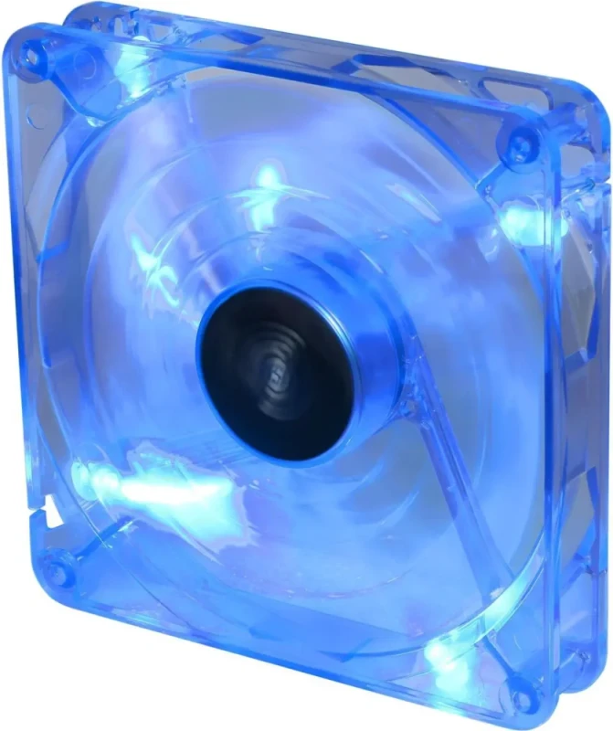 Bgears b-PWM 140 Translucent Blue with Blue LEDs, 15 Blades 2 Ball Bearing PWM fan with 500 to 1800 RPM, 110 CFM, 35.8dBA - Featured Image